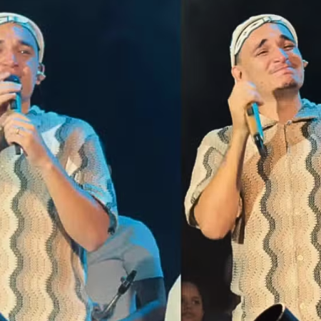 João Gomes se emociona ao ver professora na plateia de seu show